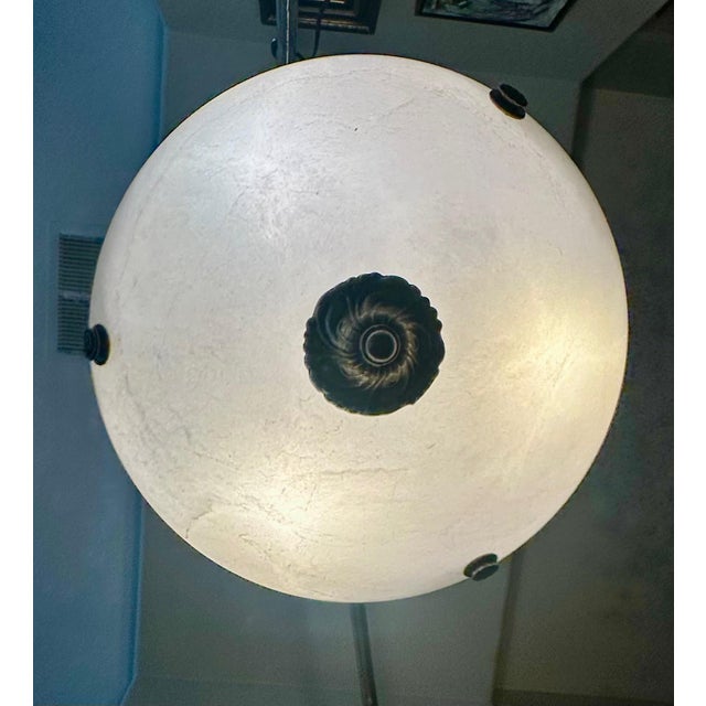 French Directoire Style Alabaster Chandelier Pendant Light For Sale - Image 10 of 12