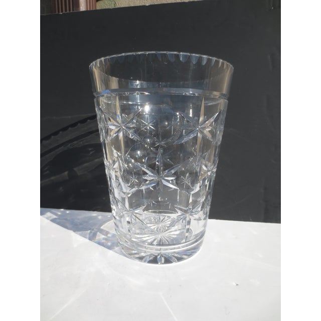 Transparent Massive Cut Crystal Vase Circa 60's For Sale - Image 8 of 8