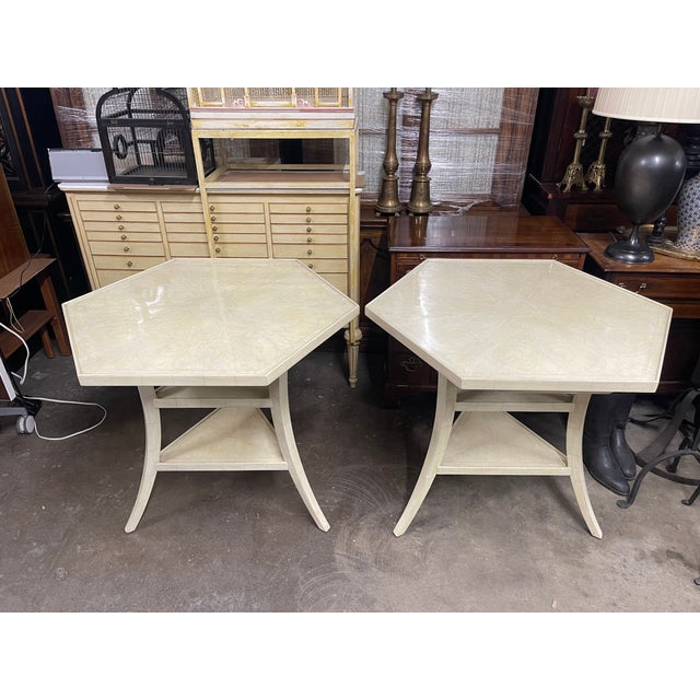 Dennis & Leen Lambert Hexagonal Side Tables—A Pair For Sale - Image 4 of 12
