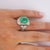 Modern 1990s 6.8 Carat Oval Cut Colombian Emerald and Diamond Platinum Ring, Size 4.5 For Sale - Image 3 of 13