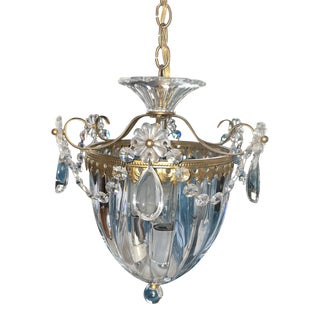 Schonbek Bagatelle 3 Light Crystal & Heirloom Gold Pendant Chandelier For Sale