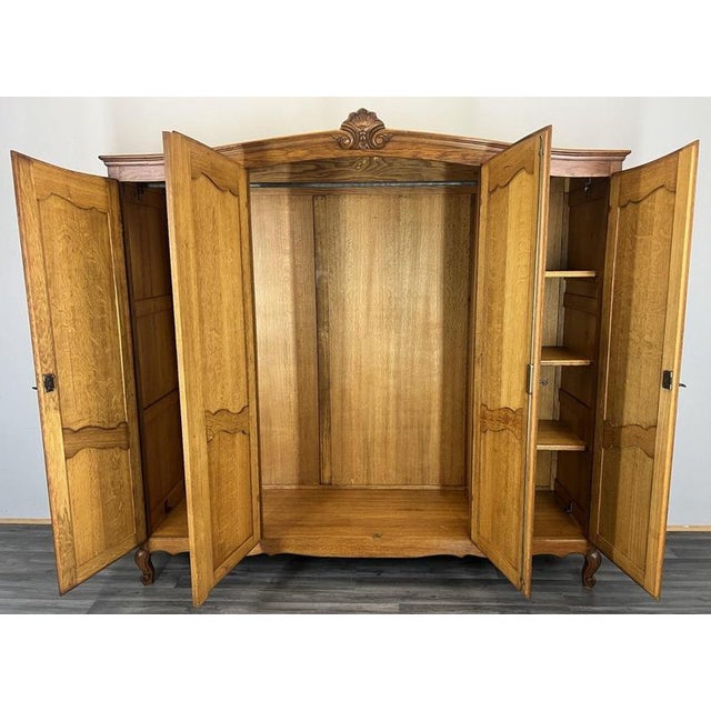 Vintage Louis XVI Wardrobe in Oak For Sale - Image 9 of 10