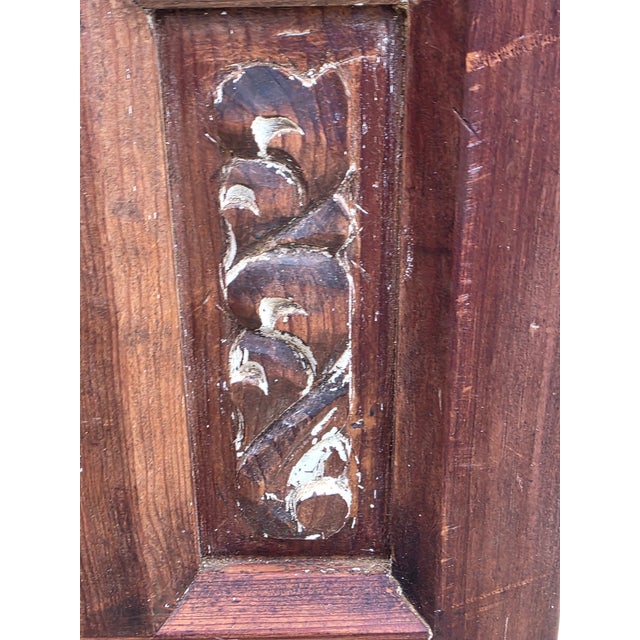 Vintage Hand-Carved Solid Hardwood Room Divider – 6 Ft Tall – Statement Piece – Near Atlanta For Sale - Image 4 of 4