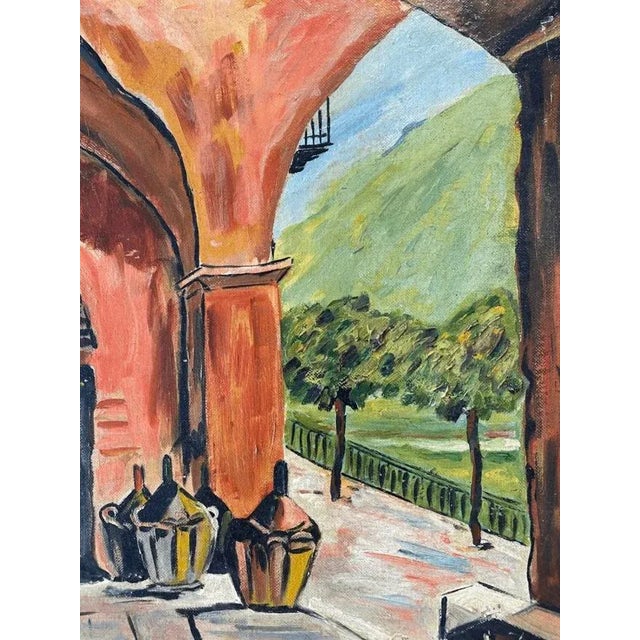 Mid-Century Modern 1970s Market Scene Painting For Sale - Image 3 of 6