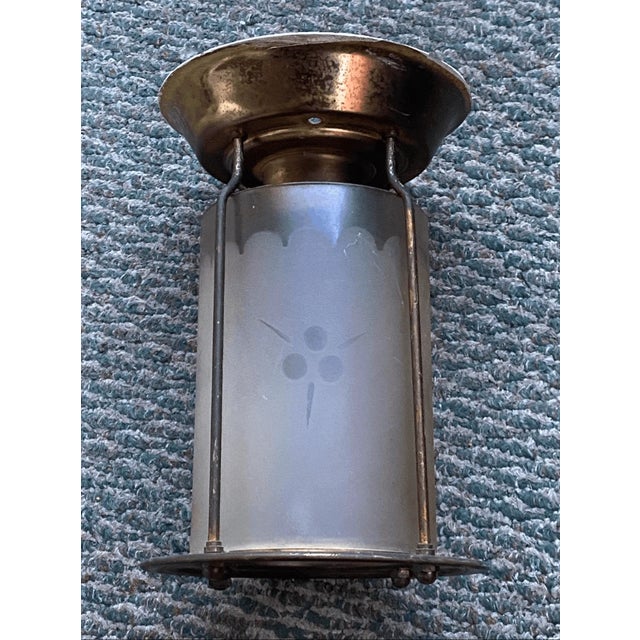 Vintage Mid Century Modern Style Berry Disign Frosted Glass Ceiling Mount Light For Sale - Image 4 of 8