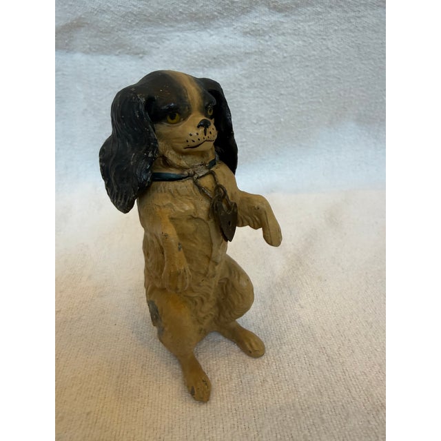 Tan Sweet Begging Metal Spaniel Bank For Sale - Image 8 of 11
