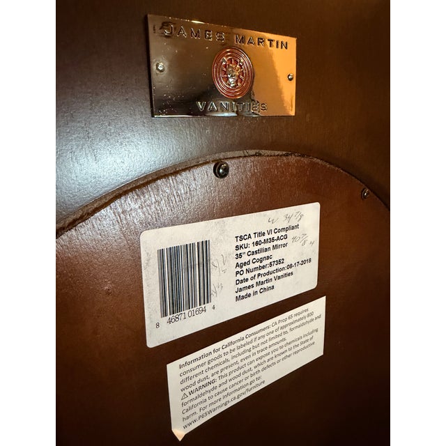 James Martin Pair of James Martin Castilian Mirrors – Discontinued Aged Cognac For Sale - Image 4 of 6
