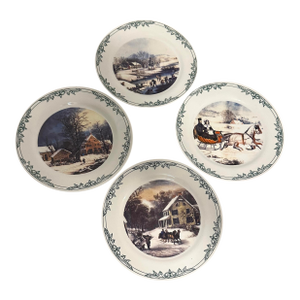 Currier and Ives Winter Scenes of the City of New York Plates - A Set of 4