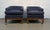 Mid-Century Modern Mid-Century Modern Rolling Tufted Barrel-Back Club Chairs For Sale - Image 3 of 14