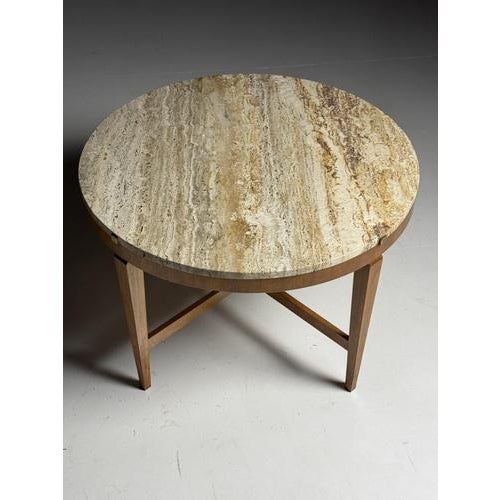 Travertine Coffee Table with Marble Top For Sale - Image 3 of 16