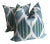 Thibaut “Kimona” in Robins Egg 22” Down Filled Pillows - a Pair For Sale