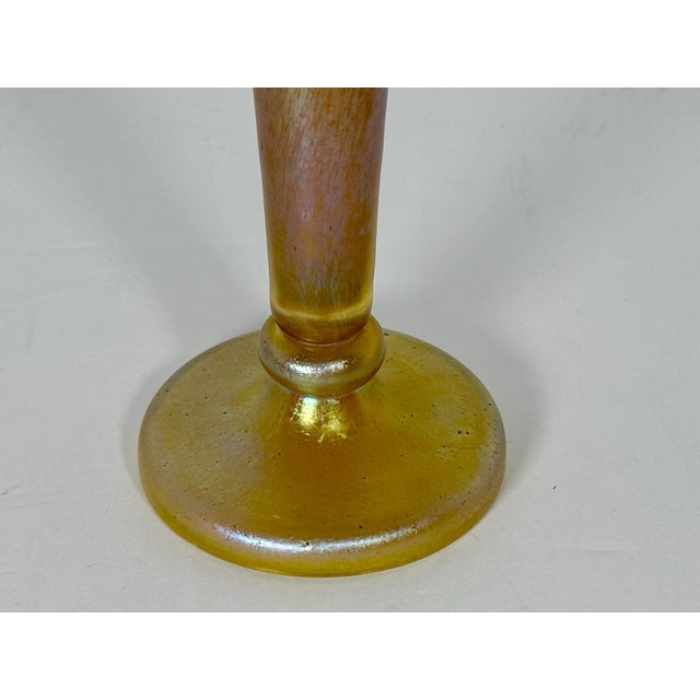 Loetz Candia Silberiris Art Glass Vase: Gold Iridescent Mushroom Form For Sale - Image 4 of 10