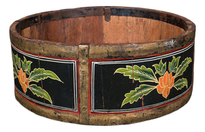 Antique Cheese Wheel Carrier, English, Handpainted Walnut, Dairy Tray, Edwardian