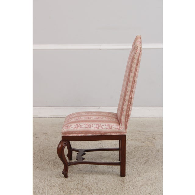 1980s Pair of High Back Upholstered Chairs For Sale - Image 5 of 17