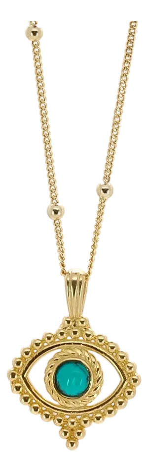 Turquoise Evil Eye Pendant Stylish Gold Chain Necklace