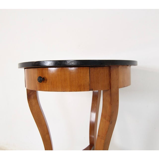 Black 19th Century German Biedermeier Cherry Wood Side Table For Sale - Image 8 of 18