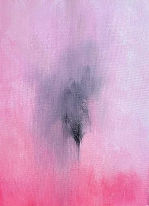 "Licorice Heart" Original Abstract Canvas Painting by KR Moehr