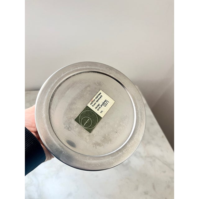 Vintage Cylinda Line Ice Bucket in Stainless Steel by Arne Jacobsen for Stelton, Denmark, 1967 For Sale - Image 10 of 14