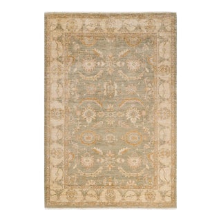 Vintage Traditional Hand Knotted Wool Area Rug, Olive - 5'10" X 8'9" For Sale