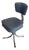 Vintage Swivel Office Chair in Grey Chrome Faux Leather in the style of Roneo, 1950s For Sale