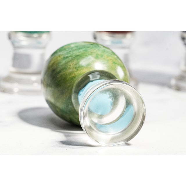 Collection Vintage Stone Specimen Egg 9 Polished Gemstone Eggs Display Stands Geological Mineral Display Cabinet of Curiosities Home Decor For Sale - Image 16 of 18