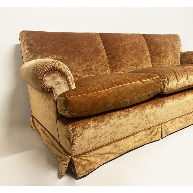 Vintage Silk Velvet Sofa, 1950s For Sale - Image 3 of 5