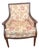 Ethan Allen Neoclassical Style Bergere Lounge Chair With Floral Upholstery For Sale