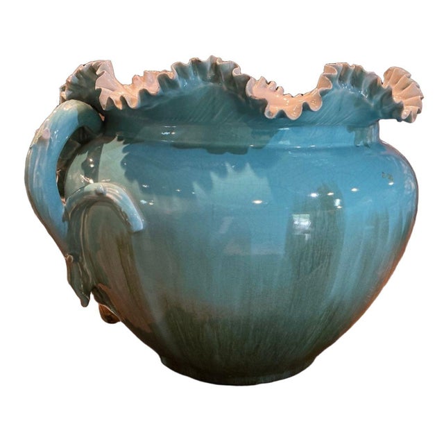 Large Majolica Jardiniere Circa 1900 For Sale - Image 10 of 12