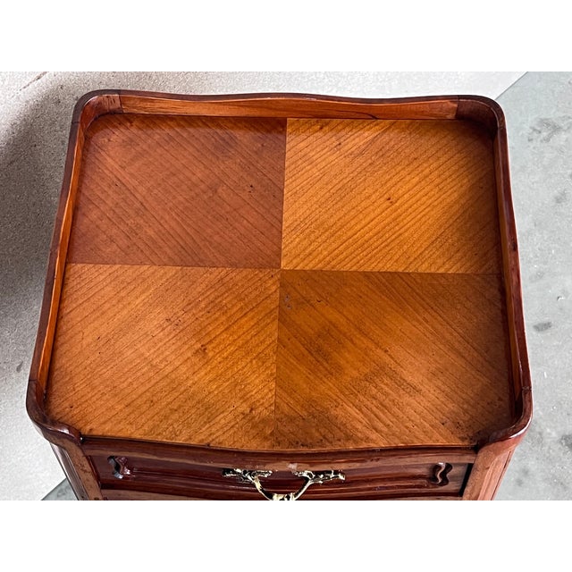 Antique Louis XV French Marquetry Nightstands, Set of 2 For Sale - Image 9 of 13