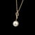 Natural Solitaire Akoya Pearl Diamond Pendant Set 18" 14k YG 8.02 mm Certified For Sale - Image 4 of 6