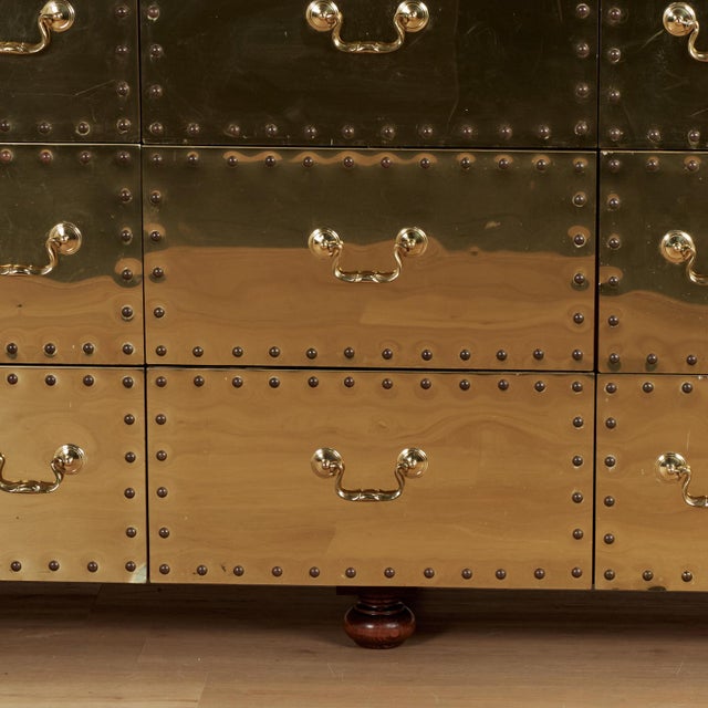 Vintage Sarreid Style Brass Triple Dresser For Sale In West Palm - Image 6 of 17