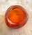 Glass Orange Art Glass Ashtray Hurricane Eye Design Bowl Swirling Ground Pontil MCM For Sale - Image 7 of 8