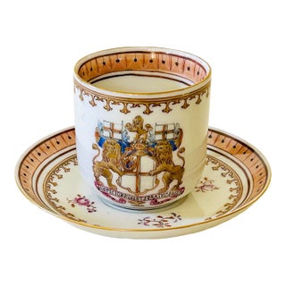 Antique 19th Century Chinese Export Porcelain Armorial Demitasse East India Co. For Sale