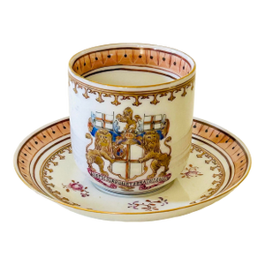 Antique 19th Century Chinese Export Porcelain Armorial Demitasse East India Co.