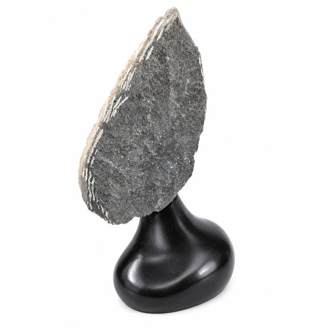 Original Lazarus Takawira Shona Springstone Sculpture on Polished Stone Base For Sale - Image 4 of 4