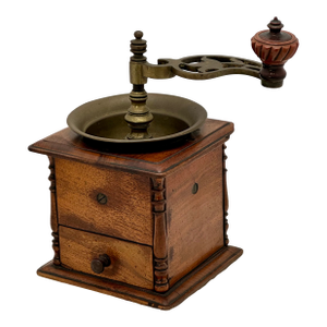 Beautifully & Completely Hand Made Antique Mahogany & Brass Coffee Grinder - Circa Early 19th Century