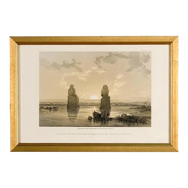 Print of Colossal Statues by Roberts, 19th Century For Sale