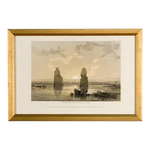 Print of Colossal Statues by Roberts, 19th Century