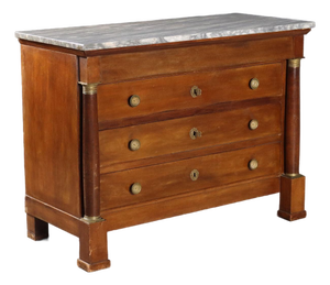 Empire Chest of Drawers in Walnut and Marble