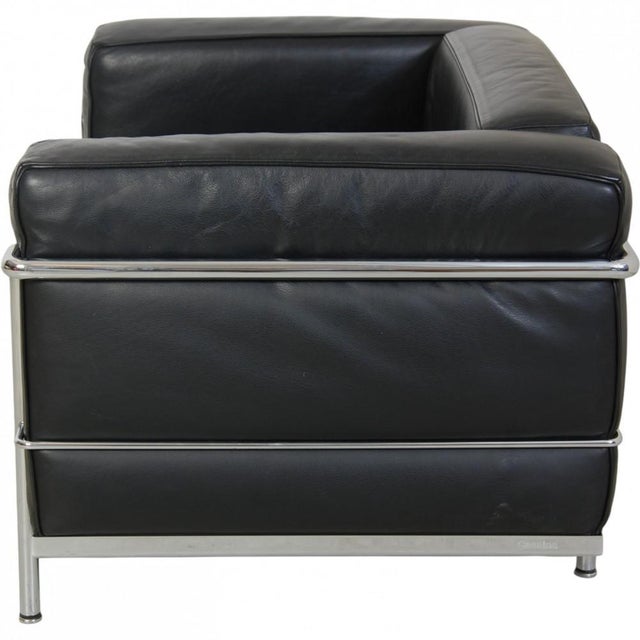 LC3 Chair in Black Leather by Le Corbusier, 2010s For Sale - Image 12 of 17