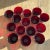 Vintage Deep Ruby Red Pebbled Glass Small Bowls- Set of 15 For Sale - Image 12 of 12