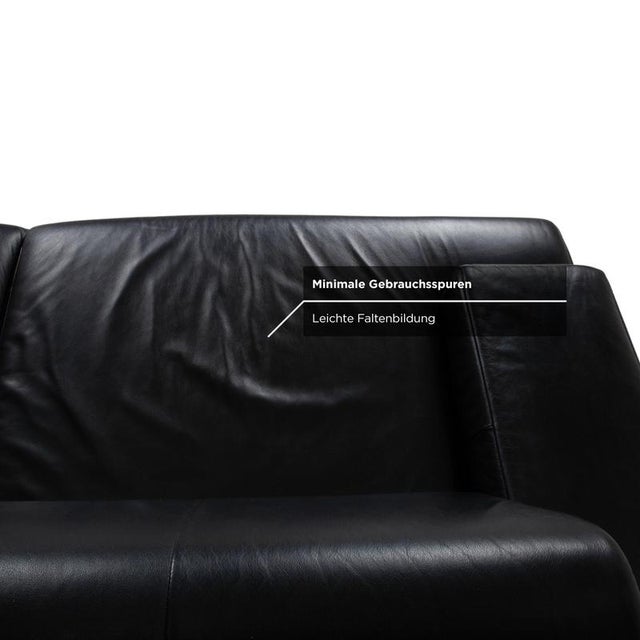 AK 644 3-Seater Sofa and Lounge Chairs in Black Leather from Rolf Benz, Set of 3 For Sale - Image 10 of 18