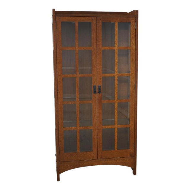 Stickley Mission Oak Bookcase Cabinet For Sale