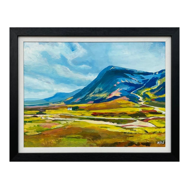 Angela Wakefield Colourful Abstract Landscape Painting of Scottish Highlands Contemporary Artist, 2021 For Sale