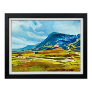 Angela Wakefield Colourful Abstract Landscape Painting of Scottish Highlands Contemporary Artist, 2021