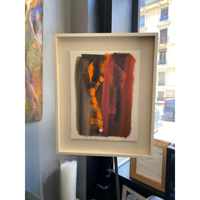 Abstract Series No. 8 Composition, Pastel & Gouache on Canvas For Sale - Image 3 of 7