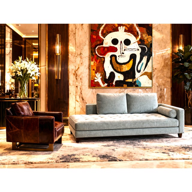 Green Britney Velvet Chaise Lounge For Sale - Image 8 of 10