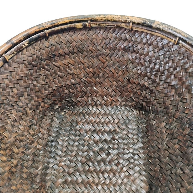 Vintage Mid-Century Philippine Tribal Labba Woven Grain Basket Bowl Centerpiece For Sale - Image 12 of 15