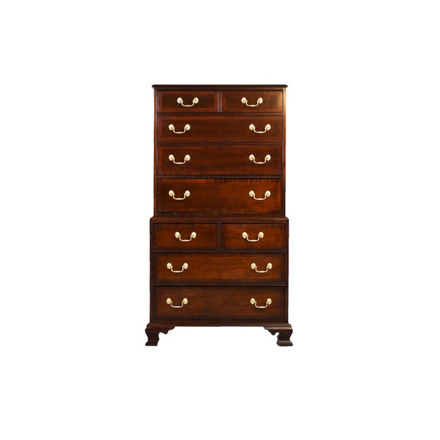Vintage Chippendale Style Flip Top Media or Storage Unit With Faux Drawers For Sale - Image 11 of 11