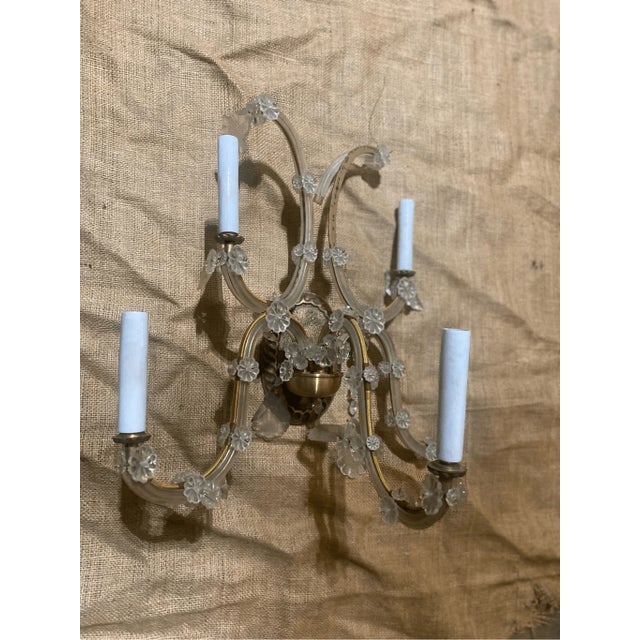 Maria Theresa Style Wall Sconce Gilt Brass And Crystal Light 5 light It needs resoration, sold as is. A few crystsls are...